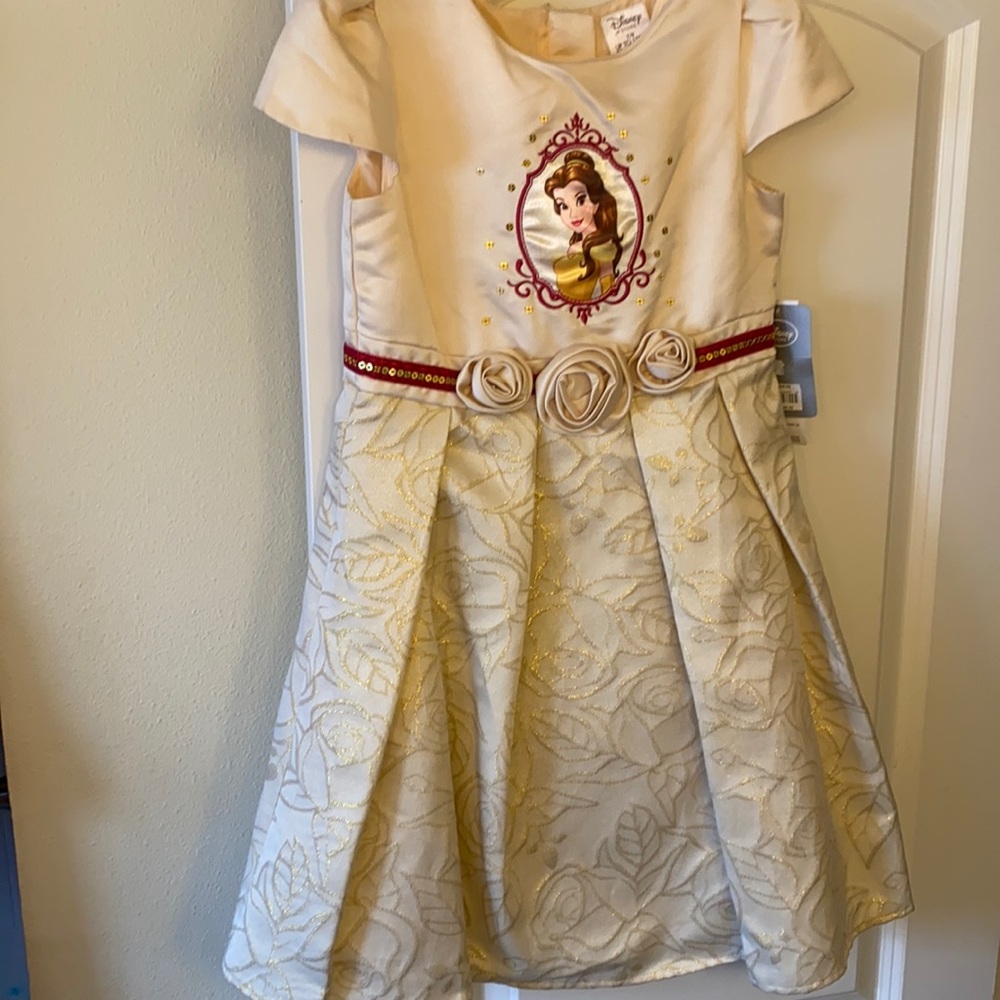 Disney Cream and Gold Belle Dress